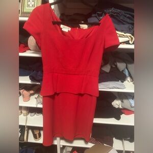 Kay Unger Red Peplum Dress